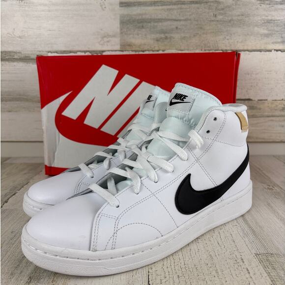 Nike Other - Nike Men’s 10 Court Royal Black White Leather High Top Sneakers Athletic NEW